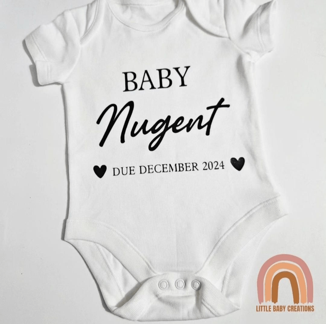 Baby announcement vest