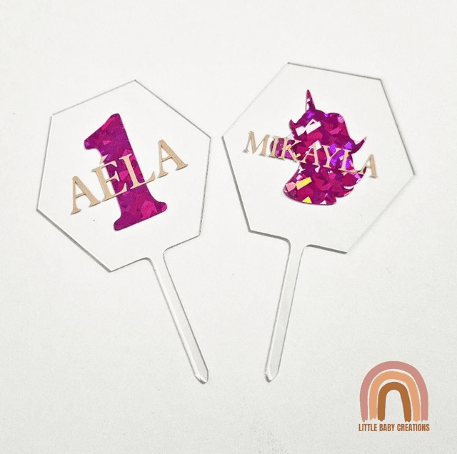 Acrylic cake topper